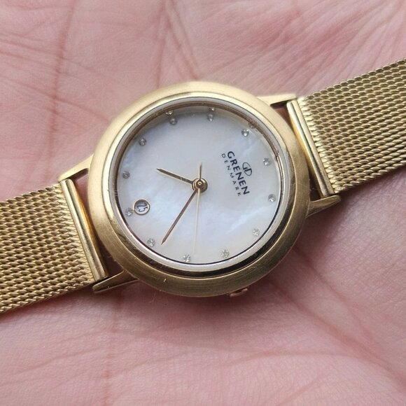 Grenen Denmark Women Wristwatch Mother of Pearl Face Date Calendar Wrist Watch main image 7